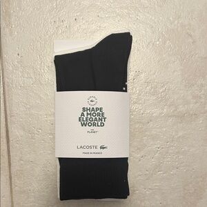 Lacoste Elegant Black Dress Socks